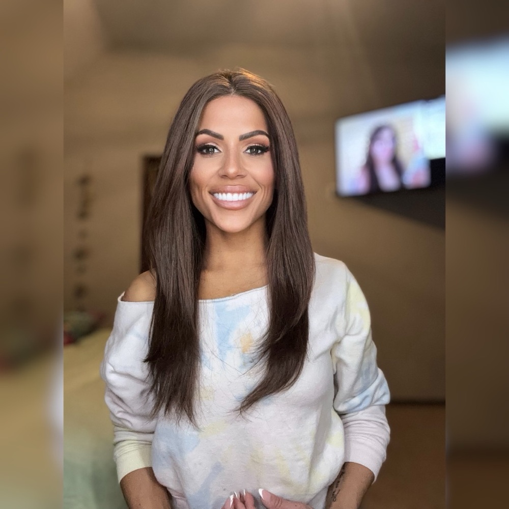Sleek Brown Hair Extensions with Glossy Finish